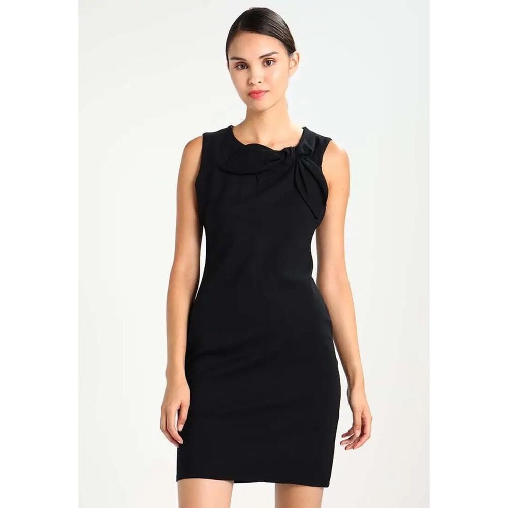 Banana Republic Neck Bow Ponte Sheath Dress Navy Blue - Picture 7 of 9